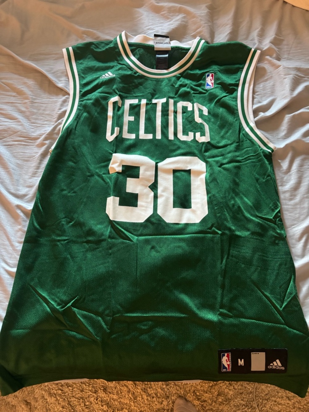 adidas Green Celtics Basketball Jersey with White Accents #30 Rasheed Wallace